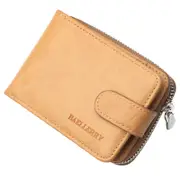 Men Faux Leather Multi-Card Zipper Wallet YELLOWBROWN COLOR