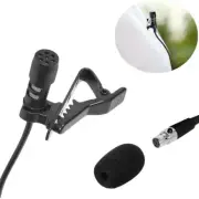 Black Lavalier Lapel Clip Microphone Mic 4-PIN Mini XLR TA4F For Shure Wireless