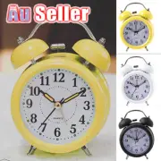 Analogue Desk Retro Clocks Vintage Twin Bell Battery Loud Alarm Clock Bedside