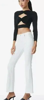 Alice + Olivia Amelia Twist Tie Waist Wraparound Top Sz M
