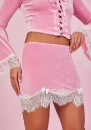 [Sugar Thrillz] Sweet Majestic Takeover Velvet Mini Skirt