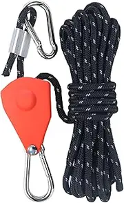 EZONEDEAL Tent Guy Ropes with Pulley - 6mm Reflective Cord Tent Guide Rope with Aluminum Adjuster for Camping Hiking Outdoor Backpacks Rope Clip Hanger Loose-Proof Reinforced Awning Tents