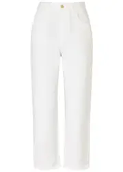 Moncler Cropped Slim-leg Jeans - White - 40 (UK8 / S) 40 (UK8 / S)