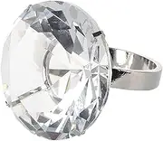 Mobestech Large Simulated Engagement Ring Prop Glass Decoration for Weddings Anniversaries Parties Eye Catching Fake Ring for Romantic Proposals and Special Events