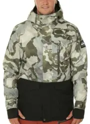 QUIKSILVER Men's MISSION PRINTED BLOCK Snow Jacket - CRE7 - Medium - NWT