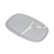 Childcare Soft Change Mat PU Foam Pad With Safety Strap - Grey