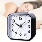 Quartz Alarm Clock With Night Light No Tick Snooze Silent Small Bedside Timer