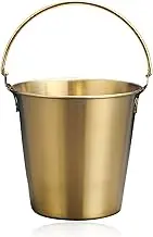 Ice Bucket for Parties and Cocktail Bar, French Fries Bucket, Stainless Steel Champagne Bucket, 11x10.5x8cm (Gold)