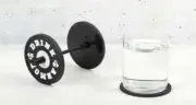 Barbell Coaster Holder - Set of 4 - Black Coasters for Gym, Crossfit, Fitness