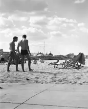 Bathers on the Beach at Coney Island, NY 1950 Photo