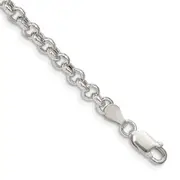 7 Inch Sterling Silver 4.25mm Semi-Solid Rolo Chain