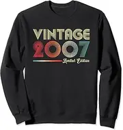 [X.Style] 16 Year Old Vintage 2007 Limited Edition 16th Birthday Retro Sweatshirt ds176 Sweater (S) Black