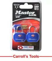 Master Lock 32mm Luggage TSA Padlock - 2 Pack 6481TBLR