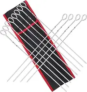 12pcs Skewers Flat Metal Kebob Skewers for Grilling Meat Shrimp Vegetables Includes Cloth Bag for Easy Transport Storage for Camping Picnics