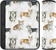 Joitme Cute Dogs White Seatbelt Cushion in Soft Polyester Flannel, Adjustable Car Seat Belt Cover, Seat Belt Covers for Adults