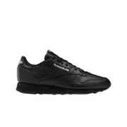 Reebok Classic Leather Shoes Black/Black/Pure Grey 5 Unisex Casual Footwear
