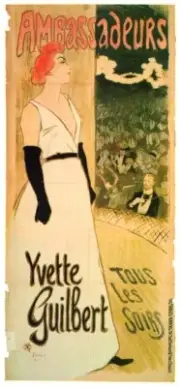 Yvette Guilbert, Tous les Soirs 1894 art poster accent wall ideas