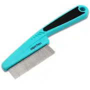 Pin Comb by - Upgraded Rubber Handle Dog Hair Comb, Flea Comb, Long An