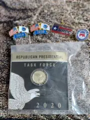 Republican Presidential Task Force, Committee & Double Flag Lapel Pins-YES!