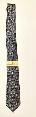 VINTAGE NICOLE MILLER NWT BLACK & WHITE ABSTRACT SILK TIE MENS JAZZ CLASS