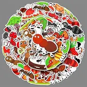 Ant Stickers,50 PCS Ant Vinyl Waterproof Decals for Water Bottles Computer Bicycle Skateboard Luggage Phone Pad Laptop Kids Teens Stickers Pack