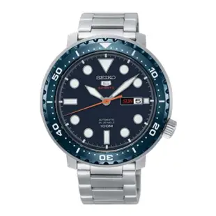【SEIKO 精工】日製運動機械男錶 不鏽鋼錶帶 湖藍 防水100米(SRPC63J1)