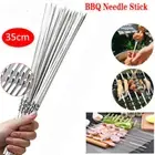 Flat Barbecue Skewers Stainless Steel BBQ Needle Sticks Grilling Tools 20pcs