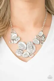 Paparazzi - Grotto Grandeur - White Necklace