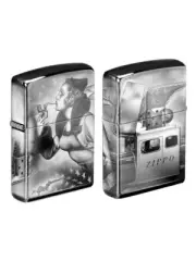 ZIPPO 360 DESIGN Ebony WINDY & CAR Lighter By CLAUDIO MAZZI Mint in Box NEW