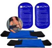 Gel Ice Pack for Injuries | 2 Reusable Gel Packs + 2 Adjustable Wraps - Hot & Co