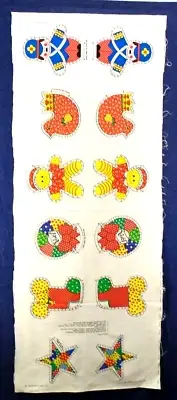 Vintage 70s Calico Patchwork Christmas Ornament Cotton Fabric Panel Makes 6