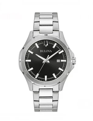 Bulova Men’s Marine Star 96B377 Chronograph Watch Silver-Tone 45mm NWT