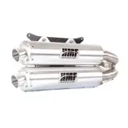 HMF Performance Series Brushed Dual Slip On Exhaust Polaris RZR XP Turbo