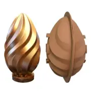 Set of 2 Silicone Half Water-patterned Egg Shaped Silicone Moulds Fondant Moulds