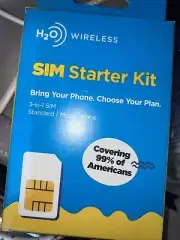 New H2O WIRELESS SIM CARD Triple "3 in 1" NANO • GSM 4G 5G LTE