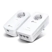 TP-LINK AV1300 GIGABIT PASSTHROUGH POWERLINE WIFI STARTER KIT,GbE(3), 3YR