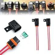 2PACK Waterproof in-Line ATO/ATC/Blade Fuse 30A with Cover Fuse Holder 12 AW,Marin Fuse Holder G for Automotive/Marine