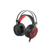 Headphones with Microphone by Genesis Neon 360 Red Black