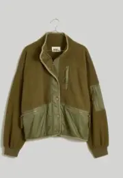 Madewell (Re)sourced Sherpa Snap-Front Jacket sz M NI893