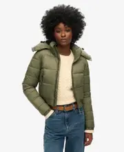 Crop Hooded Fuji | Dusty Olive Green