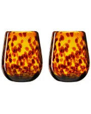 Twine Tortuga Recycled Stemless Wine Glass Set