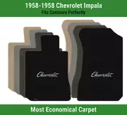 Lloyd Velourtex Front Carpet Mats for '58 Chevy Impala w/Black Chevy Letters