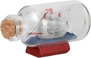 Handmade Pirate Ship Model Glass Bottle Drift Bottle for Desk Ocean Decor Ornament