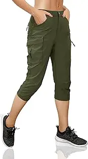 [Arbolcret] Women's Hiking Capris Pants Cargo Lightweight Running Joggers UPF 50 Quick-Dry Water Resistant Casual Outdoor Pants