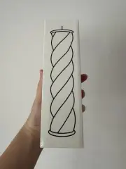 RARE 1 x New Maison Balzac Taupe Ornate Structural Marble Column Incu Candle