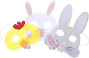 3pcs Easter Bunny Mask Rabbit Face Decoration Animal Costume Mask for Women Party