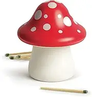Genuine Fred Merry Mushroom, Decorative Ceramic Match Striker and Storage