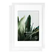 Cooper & Co. Set Of 2 29.7cmx42 Mat to 21x29.7cm White Premium Paradise Wooden Photo Frame