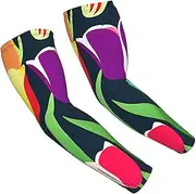 [FSCEV] Colorful Tulips Sun Protection Arm Sleeves Outdoor Essentials Cooling Compression Golf Hiking Cycling