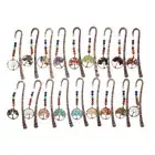 Natural Crystal Spiritual Bookmark Gravel Stone Tree of Life Chakra Beads Gift